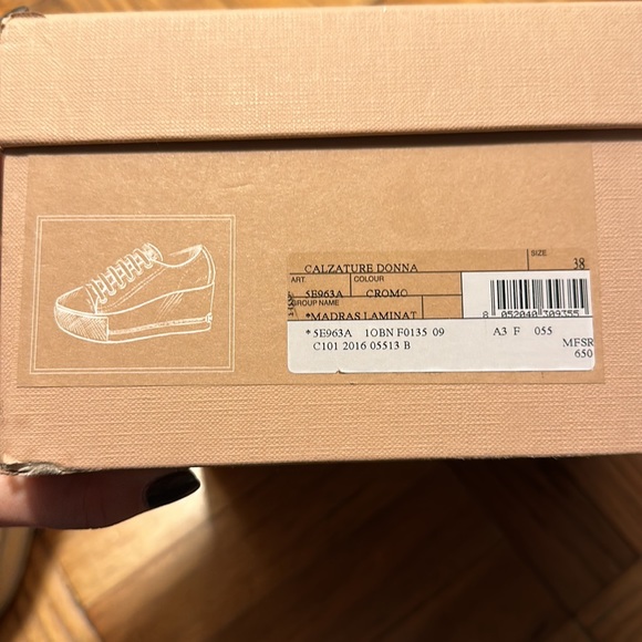 MIU MIU Silver Pointed Platform Sneakers - Picture 15 of 15